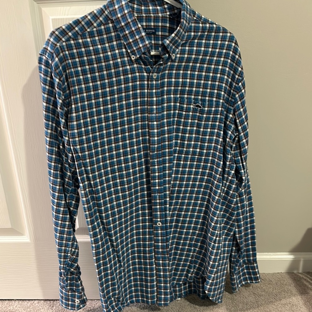 Fish Hippie Blue Plaid Men's Shirt